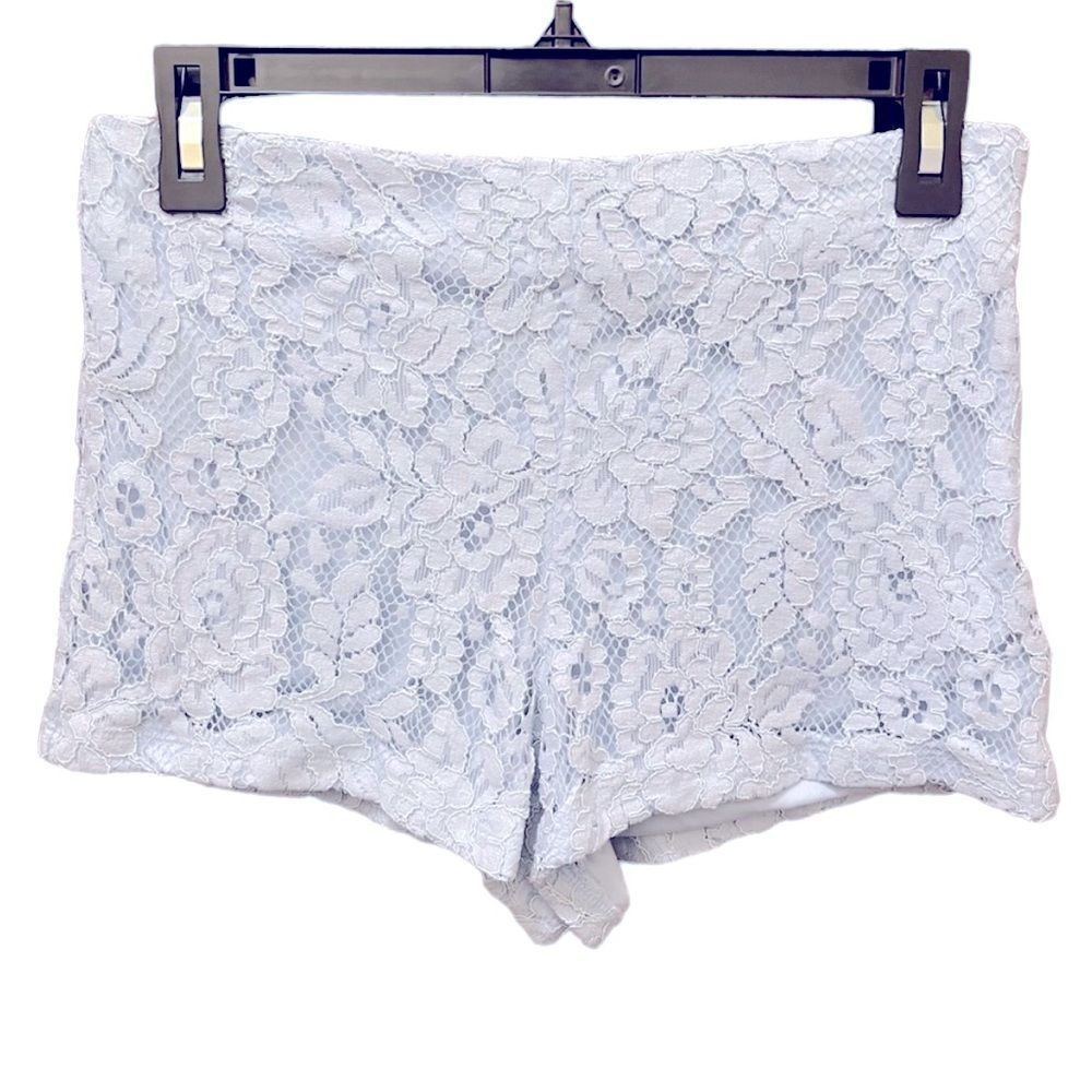 Forever 21 Light Blue Floral Lace Shorts